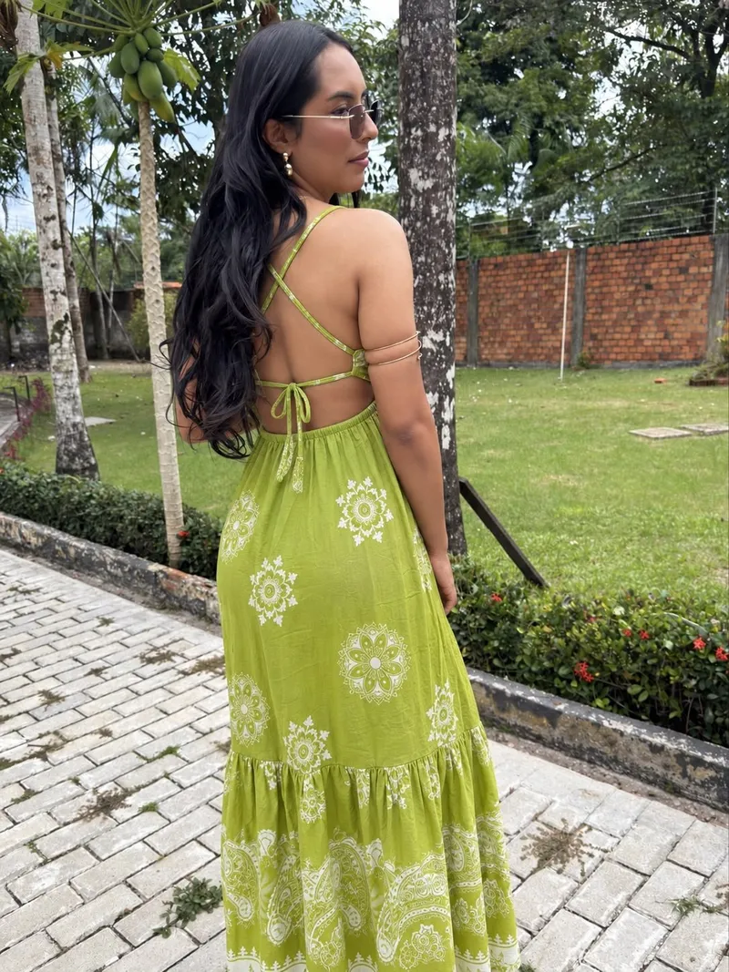 VESTIDO JADE — Estampa Verde — foto 2