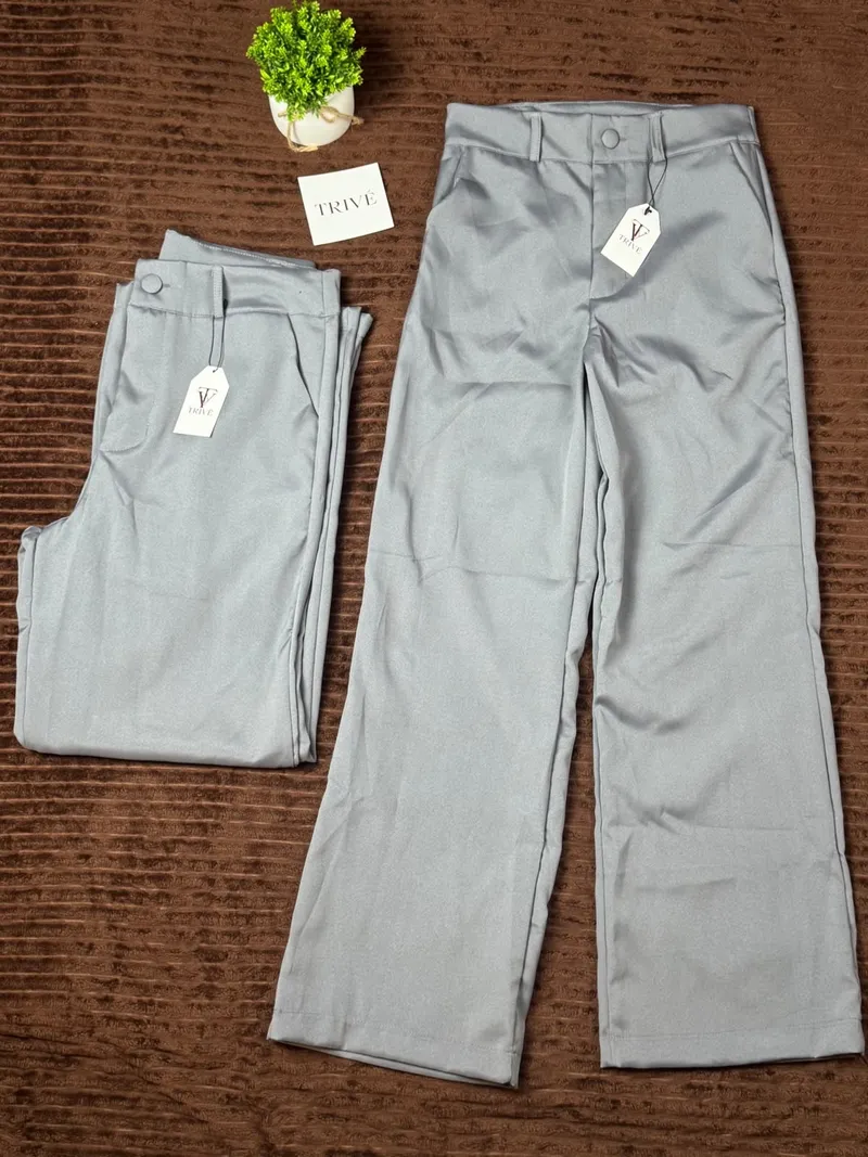 CALÇA PANTALONA GABI — Cinza