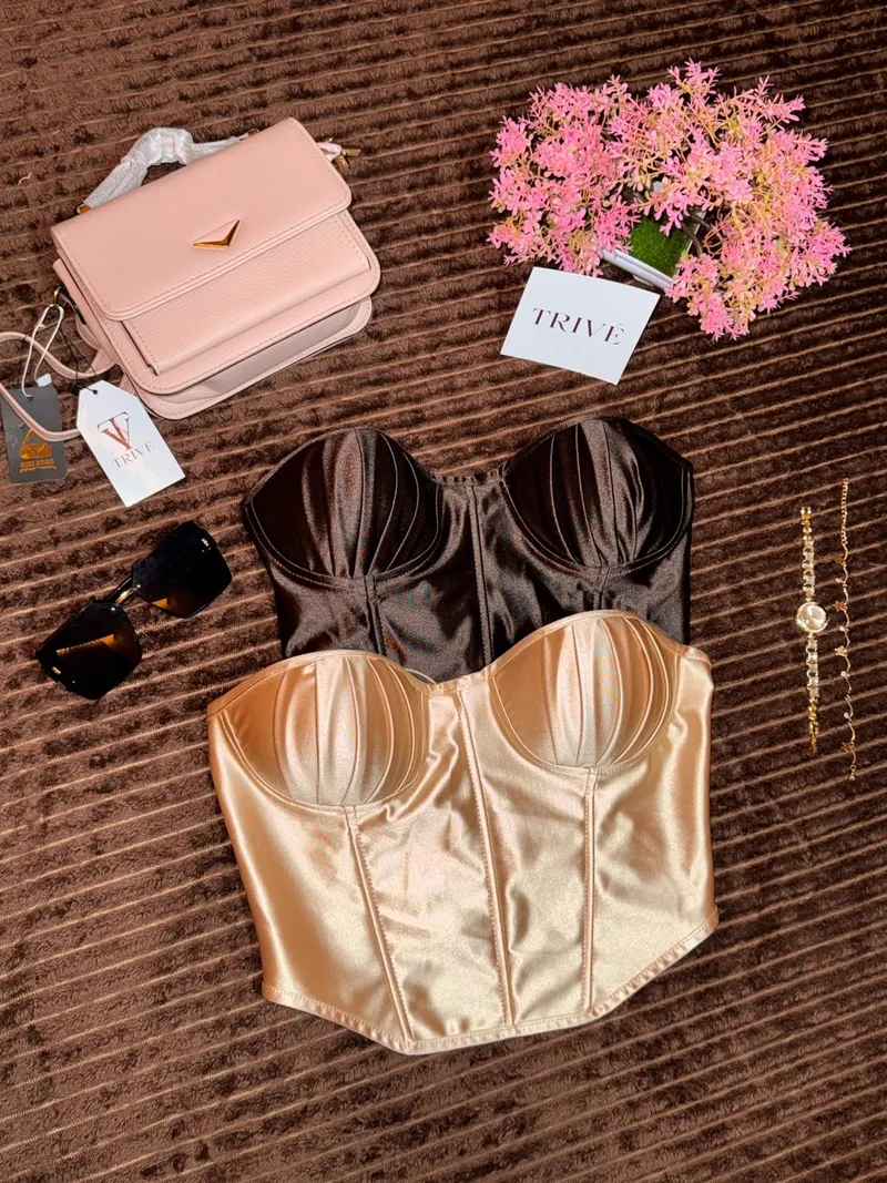 CORSET LUMIÈRE — Marrom/Champagne