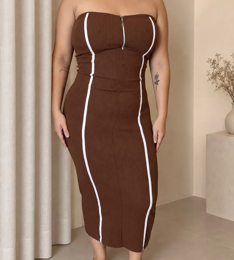 VESTIDO CAMILLE — Marrom
