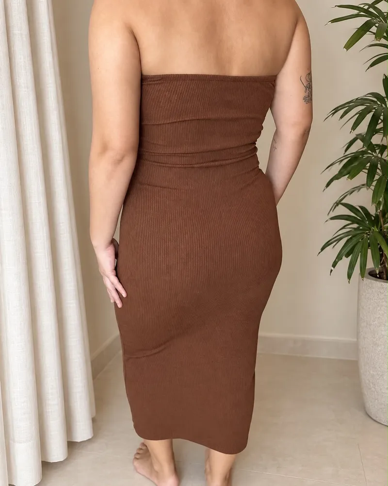 VESTIDO CAMILLE — Marrom — foto 3